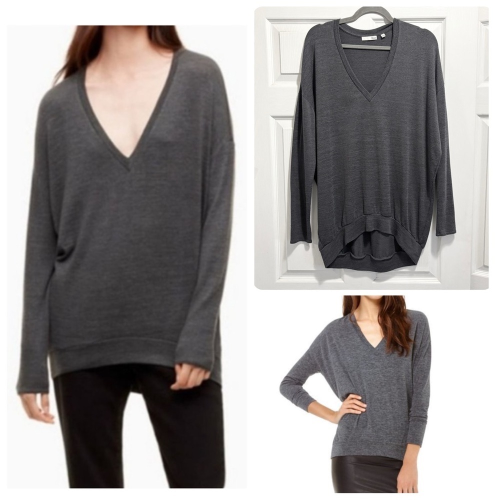 Aritzia Wilfred Free Devinette Top Slouchy Oversized Sweater V Neck Size Large